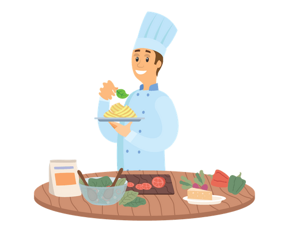 Executive Chef preparing a plated dish