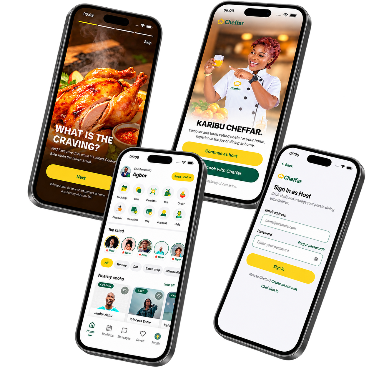 Cheffar booking total shown on a phone