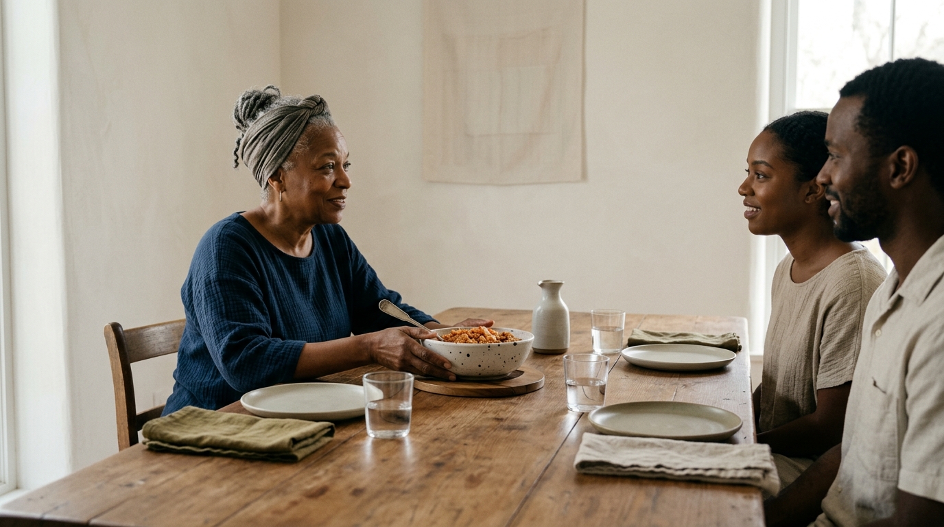 A chef preparing a heritage menu in a private home kitchen