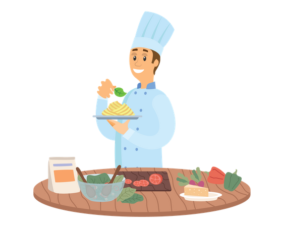 Executive Chef preparing a plated dish